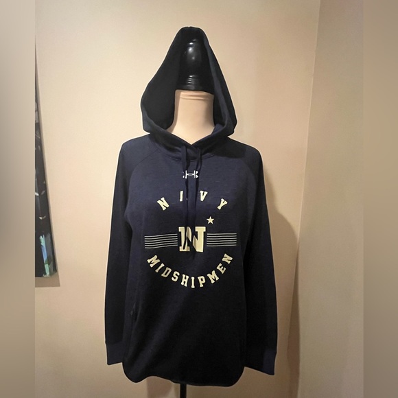 Under Armor Navy Midshipmen Navy & Tan Blue Hoodie - Picture 1 of 7